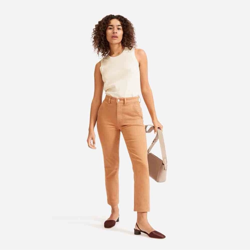 EVERLANE | The Slim-Leg Crop pants size 0 tawny brown